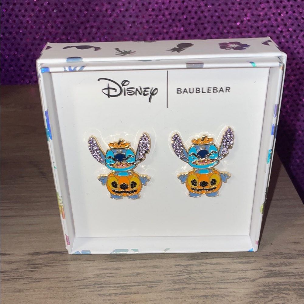 BaubleBar Disney stitch in a pumpkin Earrings